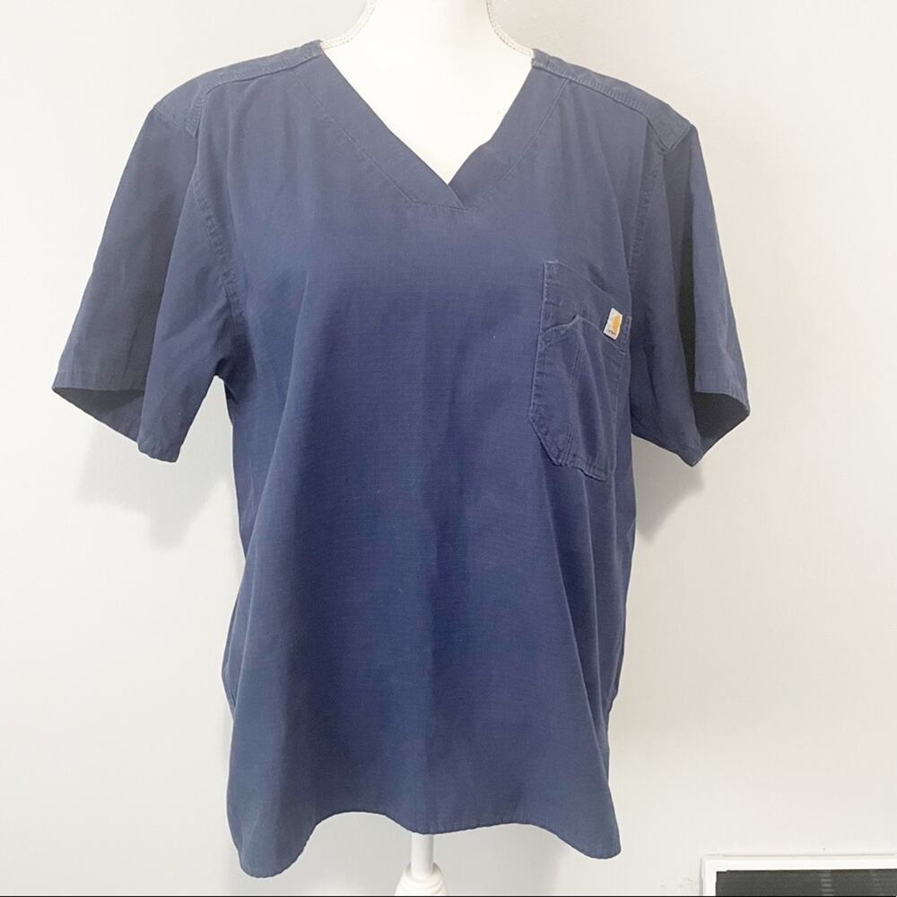 Carhartt navy blue short sleeve scrubs medium